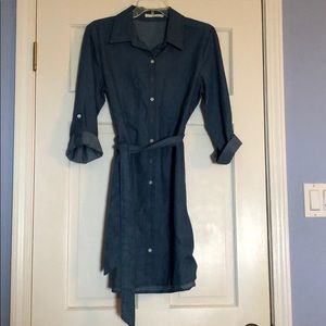 Chambray dress, 3/4 sleeved